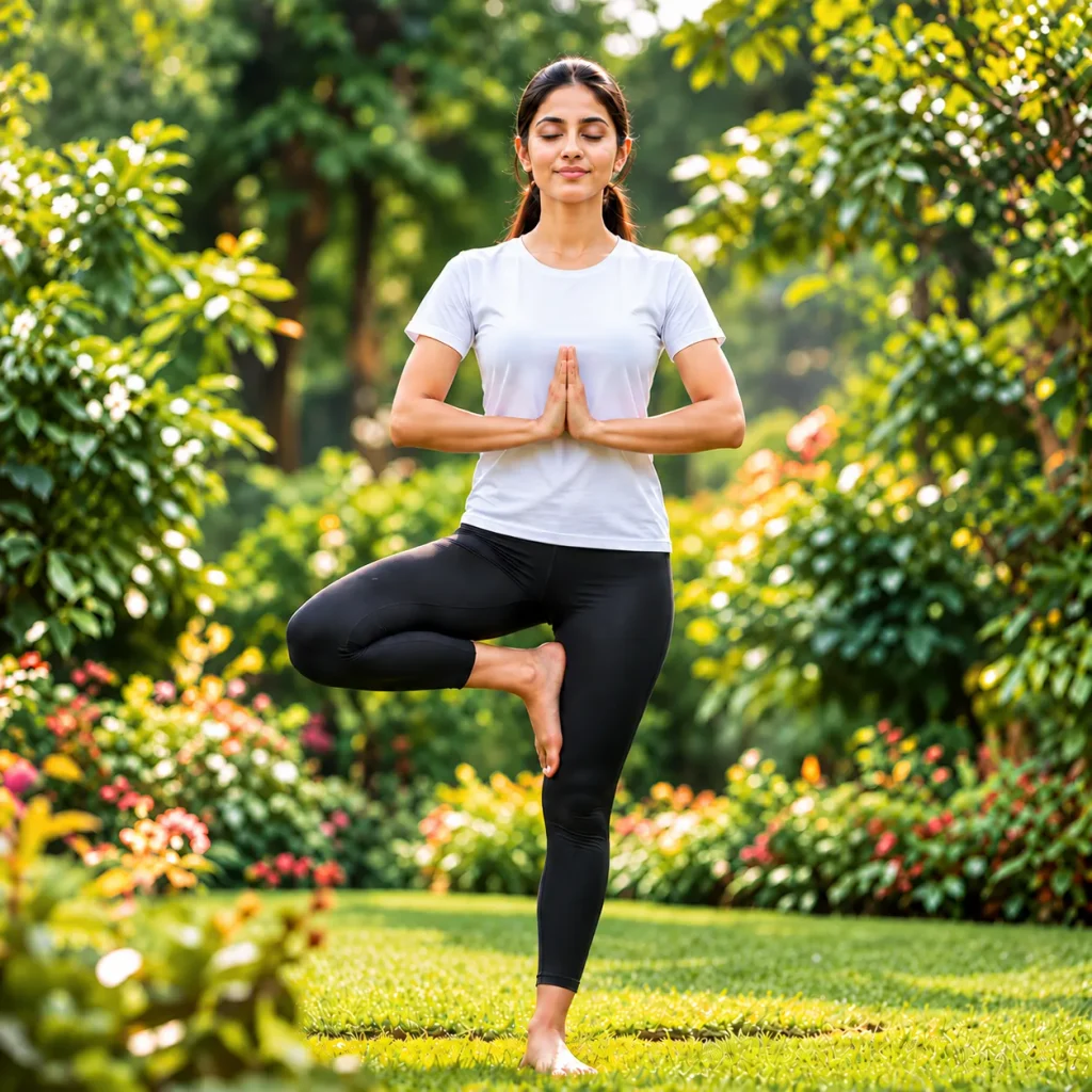 Serene Garden Tree Pose